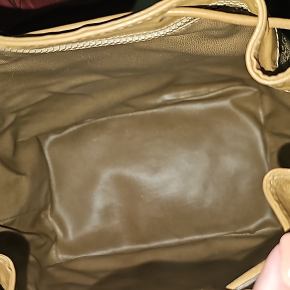 Celine Monogram Macadam Drawstring Bucket Hobo Bag Tote Crossbody Shoulder Brown - Picture 5 of 10
